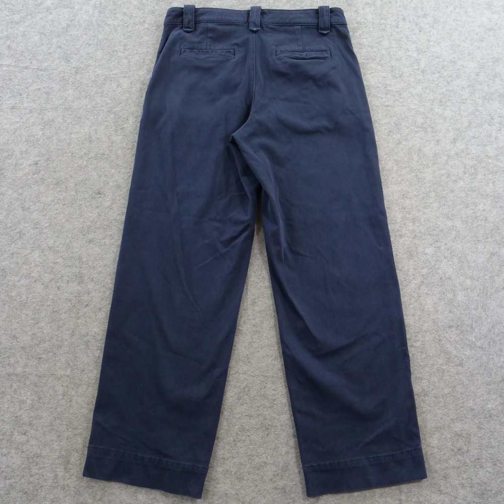 Faherty Pants Womens 8 Navy Blue Organic Cotton Stretch Wide Leg Chino High Rise - Picture 2 of 11